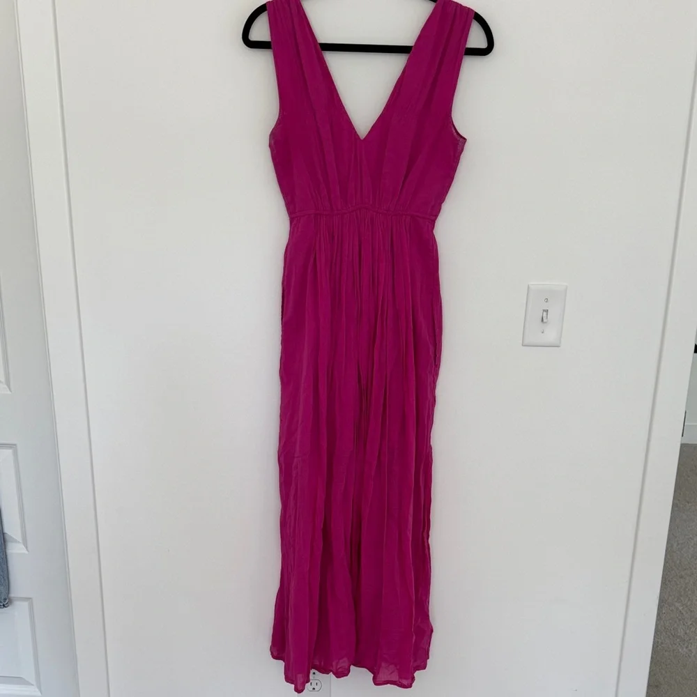 Abercrombie & Fitch Sleeveless Tie Front Maxi Dress, Pink - Size M - Picture 2 of 10